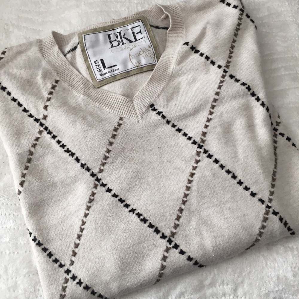 BKE ARGYLE SWEATER L